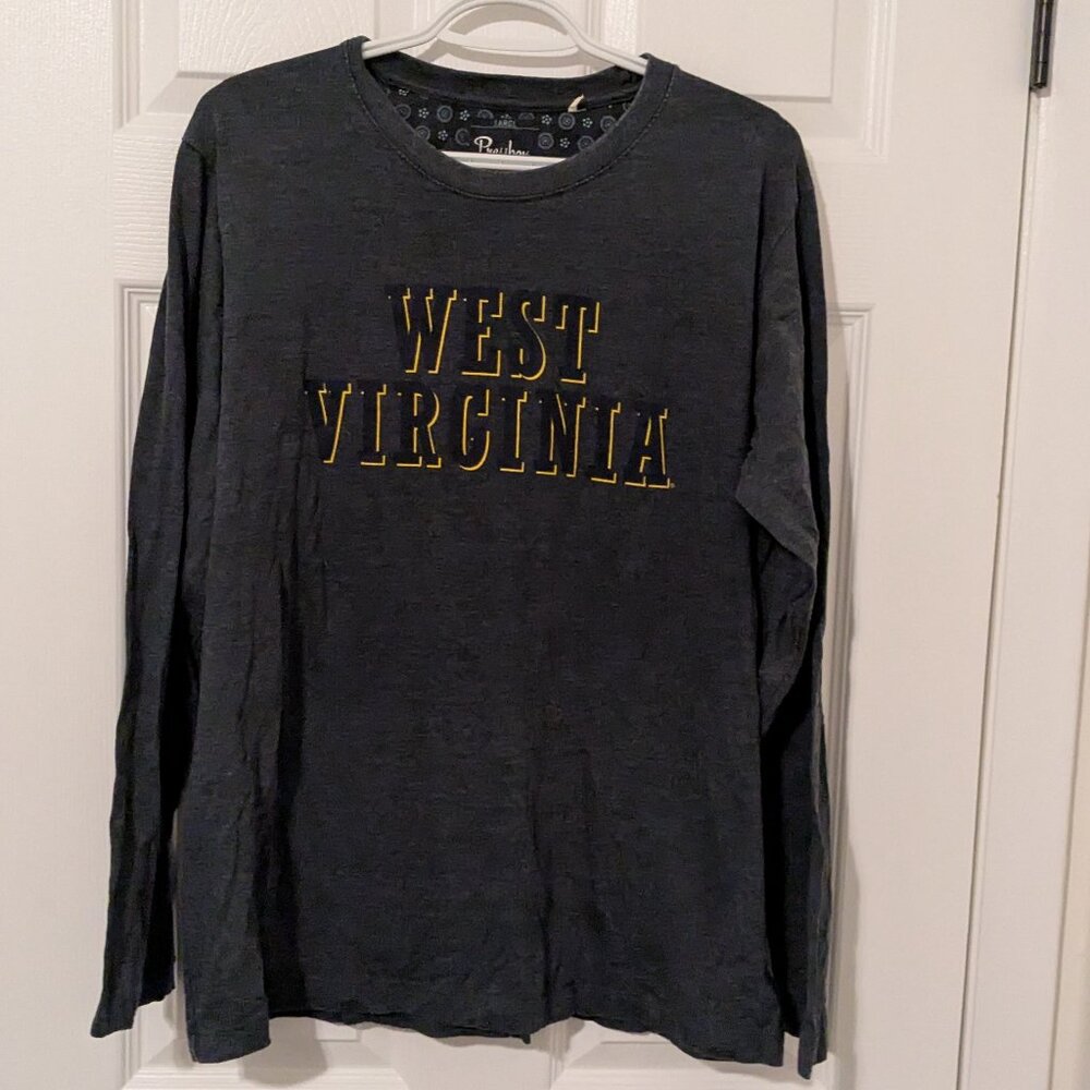Pressbox West Virginia Tonal Black wash long sleeve tee size large